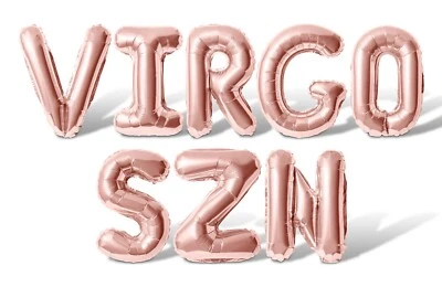 Banner globo con letras VIRGO SZN - Decoraciones para fiestas de cumpleaños - Decoración de signos del zodiaco Foto 1 de 4
