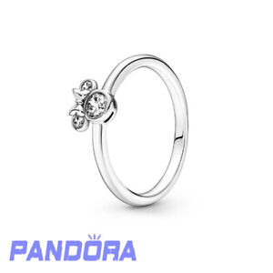 Authentic Pandora Silver Minnie Mouse Sparkling Head Ring Size 8.5 190074C01#58