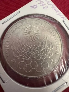 1972 10 MARK SILVER COIN GERMANY OLYMPICS FLAME GAME MUNCHEN D1-7 - Picture 1 of 3