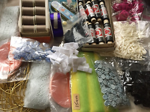 JOB LOT Contains  lace,threads,ribbon,bows all in the photos   LD 102