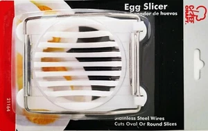 Boiled Egg Mushroom Slicer Stainless Steel Wires White Plastic - Picture 1 of 1