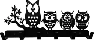 Owl Family Coat Hooks Decorative Wall Hooks for Entryway Home Organization - Picture 1 of 5