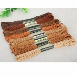 8pcs/set DMC Cross Stitch Cotton Embroidery Thread DIY Sewing Skeins Floss Craft - Picture 1 of 19
