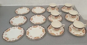 Vintage Myott Son & Co Rosemary Floral Tea Cup Saucer Plate Set Decorative China - Foto 1 di 20