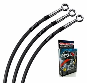 FOR HONDA CX500 EC EURO SPORT 82 CLASSIC BLACK STAINLESS REAR BRAKE LINE - Picture 1 of 1