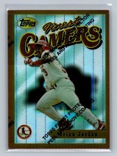 1996 Topps Finest Gamers Bronze Refractor Brian Jordan #28 St Louis Cardinals