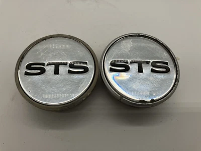 98-04 Cadillac Seville STS Aluminum Wheel Center Cap Pair USED - Image 1 of 3