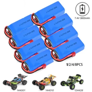 RC 2S LiPo Battery 7.4V 3800mAh for Wltoys 144010/12428/124019/124018 RC Car - Picture 1 of 41