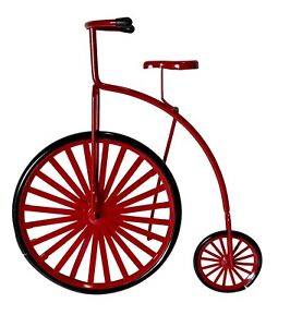 Byers Choice LTD Victorian Bicycle Bike Red High Wheeler With Stand  Accessory