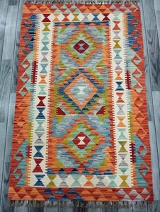 Multicolour Handmade Afghan/Turkish Kilim Rug, Wool Area Rug size 157x100 CM - Picture 1 of 6