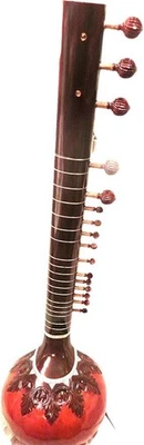 HAHAPA Indio Maharaja Ravi Shankar Estilo Sitar - Medio Decorado con Caja de Fibra Foto 1 de 4