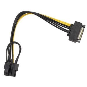 2X(15Pin SATA Male to 8Pin(6+2) PCI-E Supply Cable SATA Cable 15-Pin to 88060 - Afbeelding 1 van 7