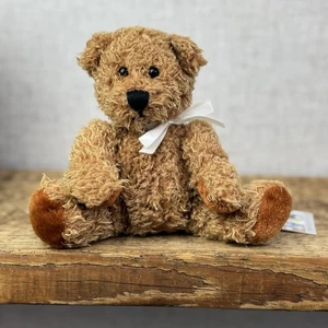 Keel Toys Small Traditional Beanie Bear Soft Toy - Small Beanie Curly Brown Bear - Picture 1 of 8