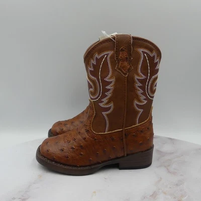 Roper ботинки ребенка ясельного возраста мальчиков 6 желтовато-коричневый искусственной кожи страус печать квадратный Western ковбой - Изображение 1 из 4