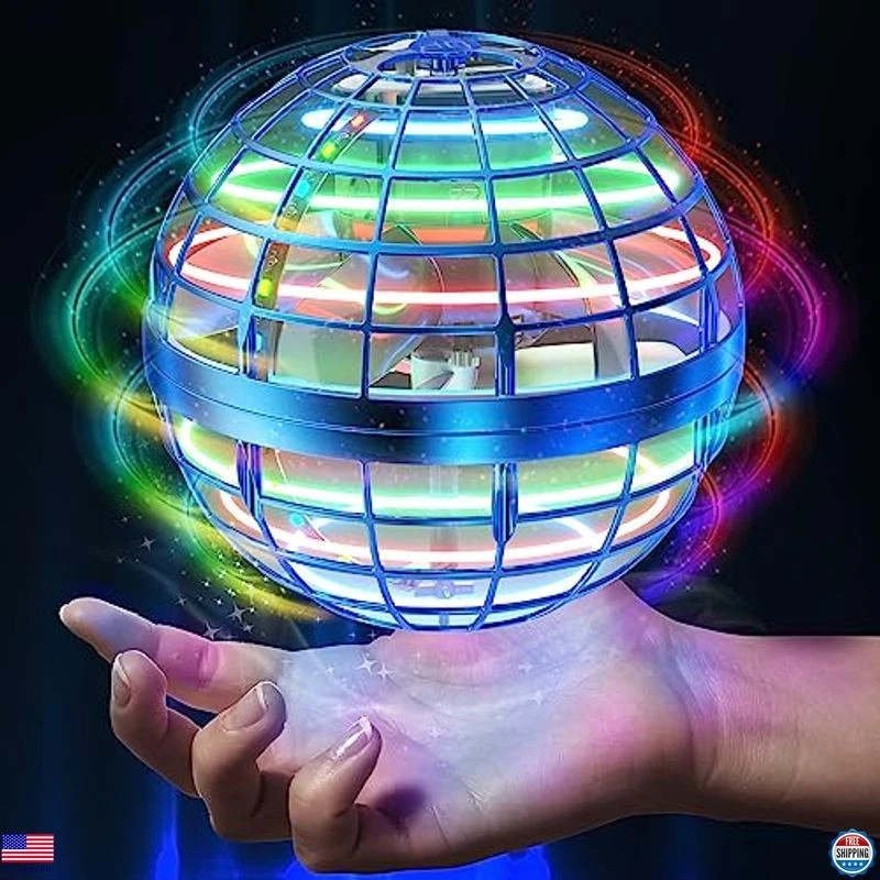 2025 Cosmic Orb 飞行球玩具 - 蓝色悬停婴儿车 Fidget Spinner 儿童 — 第 1/4 张图片