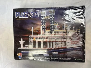 New Wrebbit 3-D "Mississippi Steamboat" 718 Piece Jigsaw Puzzle Sealed - Picture 1 of 6