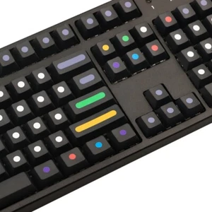 129 Keys Keycap 5 Side Dye Sublimation Black Dots Keycap for Mechanical Keyboard - Afbeelding 1 van 8