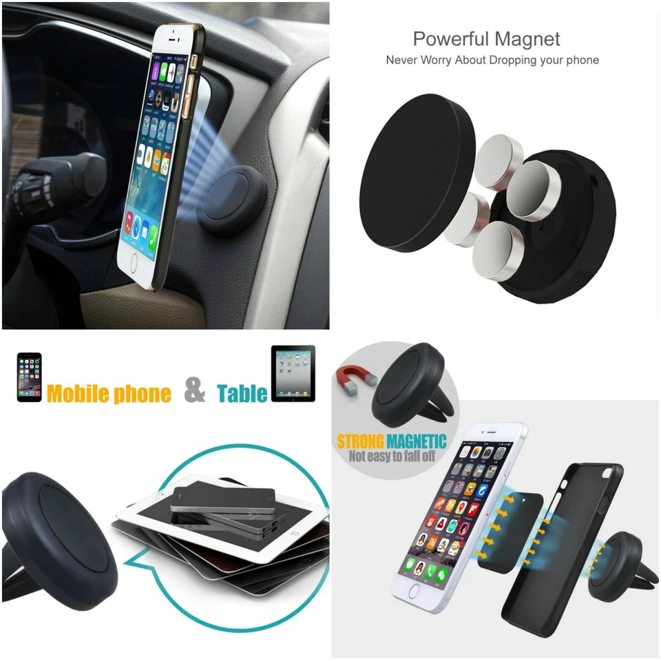 In Car Magnetic Phone Holder Universal Air Vent Mount Cradle Dashboard For Phone - Image 1 of 4