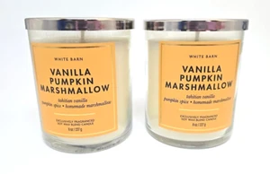 Bath & Body Works Juego de 2 Velas de Mecha Única 8oz Vainilla Calabaza Malvavisco - Imagen 1 de 3