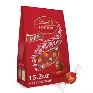 LINDOR Milk Chocolate Candy Truffles, 15.2 oz. Bag - Picture 1 of 4