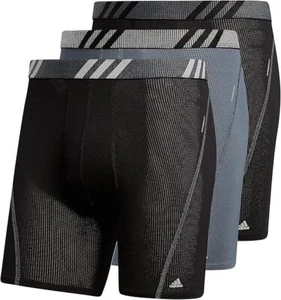 Adidas BLACK GREY Performance Mesh Underwear Size 2XL XXL Boxer Brief 3 Pack $40 - Picture 1 of 5