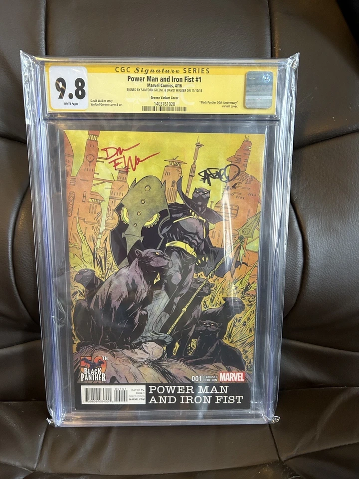 Power Man & Iron Fist 1 CGC 9.8 Signed Greene & Walker BLACK PANTHER 50th CoVeR - Image 1 of 1
