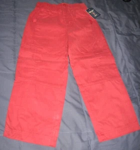 Cherokee Boys Cargo Elastic Pull on Snap Zip Pants Red Size XS NWT Free Ship ! - Picture 1 of 3