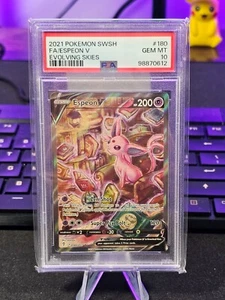 Espeon V Alternate Alt Art 180/203 Pokémon Evolving Skies 2021 PSA 10 GEM MINT - Picture 1 of 4