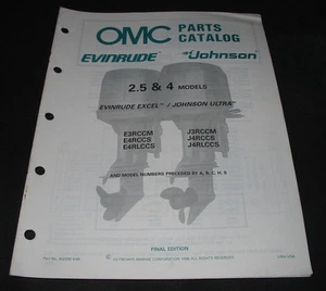 Parts Catalog Evinrude Excel Johnson Ultra E3RCCM E4RCCS E4RLCCS J3RCCM J4RCCS! - Foto 1 di 1