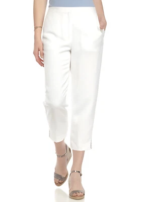 Ruby Rd Ladies Capris Ti Amo Linen Embellished Hem Soft White Size 14  - Image 1 of 4