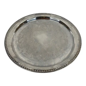 Wm Rogers International Silver Co Silverplate Round 12" Serving Tray / Platter - Picture 1 of 7