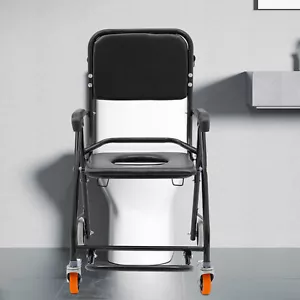 Duschrollstuhl Toilettenrollstuhl Faltbarer Duschsitz Vorsitz Duschstuhl Mit Räd - Bild 1 von 23