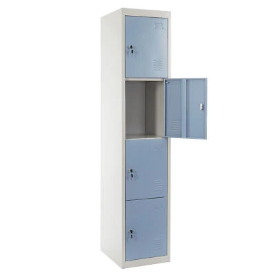 MODERNE-WOHNIDEEN B-Ware Schließfach Preston T163 Schließfachschrank Spind Metall 180x38x45cm blau