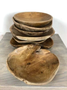 Teak Wood Bowl for Home Decor - Centerpiece Dining Table, Table Decor, Key Bowl - Picture 1 of 9