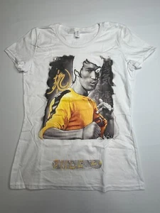 Bruce Lee Ghost Misprint T-Shirt Size Small White Yellow Short Sleeve NEW - Picture 1 of 7