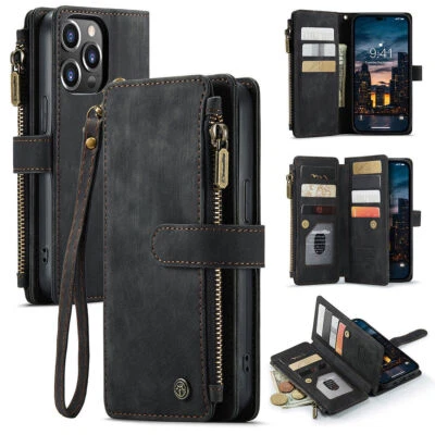 Caseme Card Wallet Flip Phone Case For iPhone 11 12 13 14 15 Pro Max XR X 7 8 SE - Image 1 of 4
