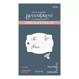 Spellbinders Copperplate Gift Tag Press Plate & Die Set from the Copperplate Hol - Foto 1 di 5