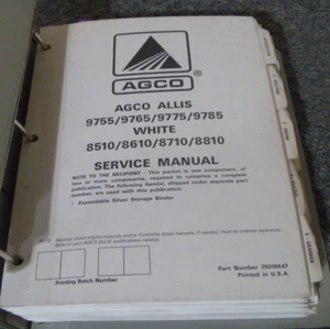 Agco White 8510 8610 8710 8810 Manuale servizio riparazione trattore officina PN 79018647 - Foto 1 di 1