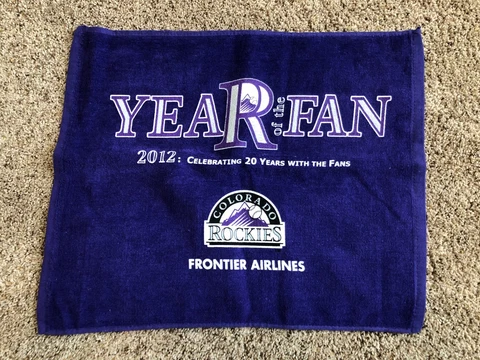 COLORADO ROCKIES 2012 Purple Rally Towel - Year of the Fan Frontier AIrlines Cover