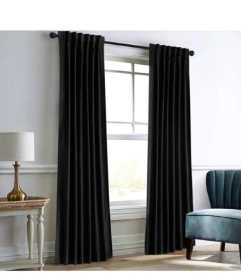 Velvet Blackout Curtain Room Darkening Window Curtains Insulated Thermal Panels - Image 1 of 4
