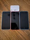 Apple Iphone 5c - 16 Gb (unlocked) Lot Of 3 - Pink, White, And Blue