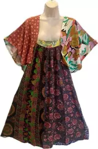 Vestido Manga Ángel Parche Festival Gitano Boho Hippie Hippie Sacred Threads 224312 L/XLB - Imagen 1 de 5