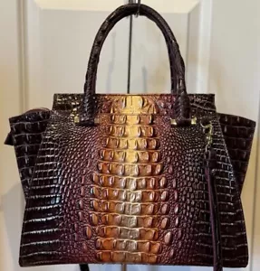 NWT Brahmin Priscilla Sunset Ombré Leather Satchel Shoulder Crossbody Hand Bag - Picture 1 of 8