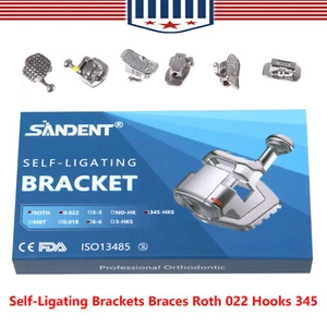 Dental Orthodontic Self-Ligating Brackets Braces Roth 022 Hooks 345&Buccal Tubes - Picture 1 of 15