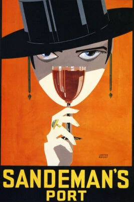 桑德曼港女孩葡萄牙葡萄酒欧洲葡萄牙旅行老式海报复制品 — 第 1/3 张图片