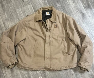 CARHARTT Men’s J22 SDL Canvas Quilt Lined Jacket Worker Gear Tan Size 2XL - Picture 1 of 12
