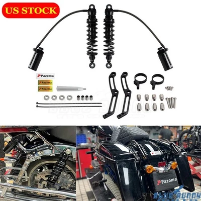 Amortiguadores de suspensión trasera depósito remoto para Harley Street Electra Glide 2014-25 Foto 1 de 4