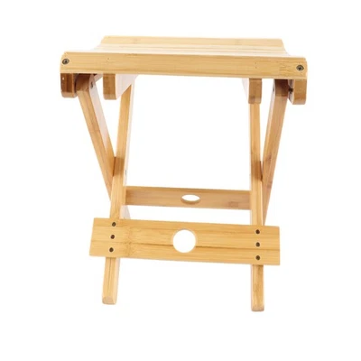 Folding Stool Bamboo Massage Shop Shaving Shower Footrest Home Portable Fold XG5 - Image 1 of 4