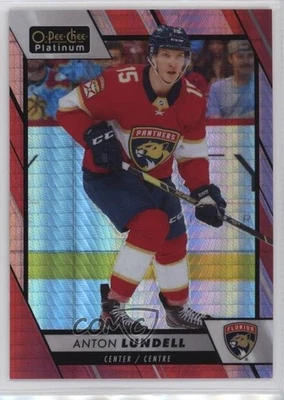 2023-24 O-Pee-Chee Platinum Red Prism /199 Anton Lundell #52 - Image 1 of 2