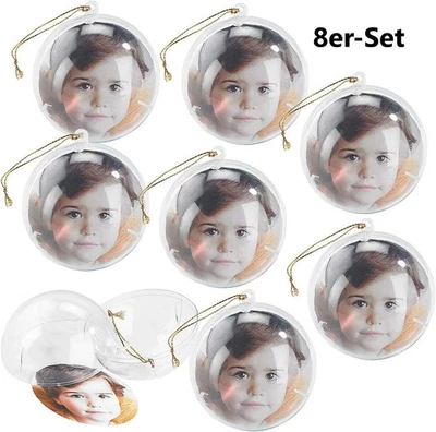 NEU transparente Weihnachtsbaum Kugel für Fotos Kinder Tiere Bilder Geschenk Oma - Bild 1 von 4